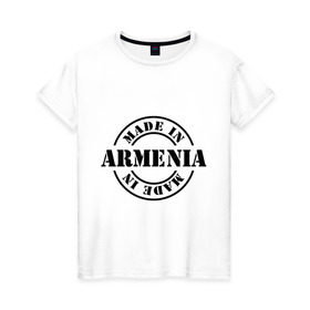 Женская футболка хлопок с принтом Made in Armenia (сделано в Армении) в Курске, 100% хлопок | прямой крой, круглый вырез горловины, длина до линии бедер, слегка спущенное плечо | made in armenia | армения | сделано в армении | туристические