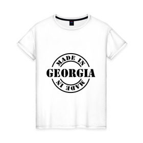 Женская футболка хлопок с принтом Made in Georgia (сделано в Грузии) в Курске, 100% хлопок | прямой крой, круглый вырез горловины, длина до линии бедер, слегка спущенное плечо | made in georgia | грузия | сделано в грузии | туристические
