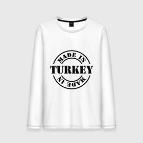 Мужской лонгслив хлопок с принтом Made in Turkey (сделано в Турции) в Курске, 100% хлопок |  | Тематика изображения на принте: made in turkey | сделано в турции | туристические | турция