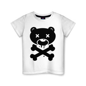 Детская футболка хлопок с принтом Мертвый медведь в Курске, 100% хлопок | круглый вырез горловины, полуприлегающий силуэт, длина до линии бедер | Тематика изображения на принте: зомби