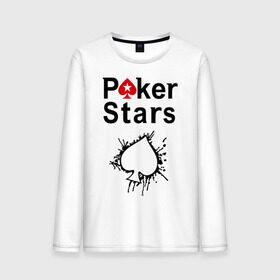 Мужской лонгслив хлопок с принтом Poker Stars в Курске, 100% хлопок |  | Тематика изображения на принте: pokerstars