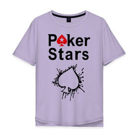 Мужская футболка хлопок Oversize с принтом Poker Stars в Курске, 100% хлопок | свободный крой, круглый ворот, “спинка” длиннее передней части | pokerstars