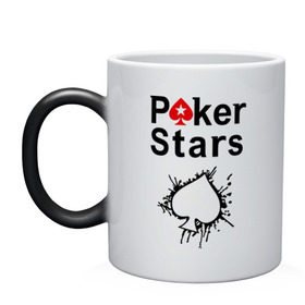 Кружка хамелеон с принтом Poker Stars в Курске, керамика | меняет цвет при нагревании, емкость 330 мл | pokerstars