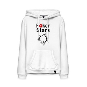 Мужская толстовка хлопок с принтом Poker Stars в Курске, френч-терри, мягкий теплый начес внутри (100% хлопок) | карман-кенгуру, эластичные манжеты и нижняя кромка, капюшон с подкладом и шнурком | Тематика изображения на принте: pokerstars