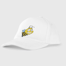 Детская бейсболка с принтом Пчелка в Курске, 100% хлопок | классический козырек, металлическая застежка-регулятор размера | Тематика изображения на принте: веселая пчелка | животные | мед | полоски | пчелка | шмель