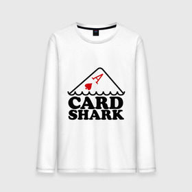 Мужской лонгслив хлопок с принтом Карточная акула в Курске, 100% хлопок |  | Тематика изображения на принте: pokerstars