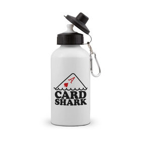 Бутылка спортивная с принтом Карточная акула в Курске, металл | емкость — 500 мл, в комплекте две пластиковые крышки и карабин для крепления | pokerstars