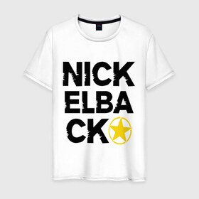 Мужская футболка хлопок с принтом Nickelback star в Курске, 100% хлопок | прямой крой, круглый вырез горловины, длина до линии бедер, слегка спущенное плечо. | 