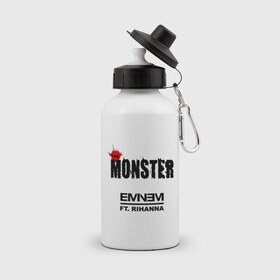 Бутылка спортивная с принтом The Monster в Курске, металл | емкость — 500 мл, в комплекте две пластиковые крышки и карабин для крепления | 