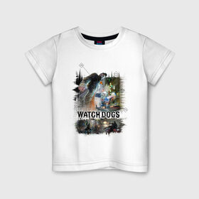 Детская футболка хлопок с принтом Watch Dogs в Курске, 100% хлопок | круглый вырез горловины, полуприлегающий силуэт, длина до линии бедер | watch dogs | игры