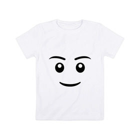 Детская футболка хлопок с принтом Игрушечный человечек в Курске, 100% хлопок | круглый вырез горловины, полуприлегающий силуэт, длина до линии бедер | Тематика изображения на принте: игрушечный человечек | позитив и смайлы | прикольные картинки