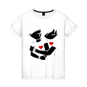 Женская футболка хлопок с принтом Эмо любовь в Курске, 100% хлопок | прямой крой, круглый вырез горловины, длина до линии бедер, слегка спущенное плечо | 14 февраля сердца | любовь | сердца | эмо любовь