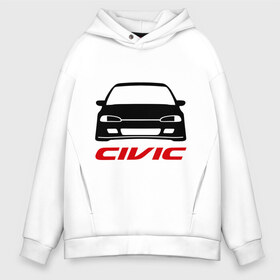 Мужское худи Oversize хлопок с принтом honda civic в Курске, френч-терри — 70% хлопок, 30% полиэстер. Мягкий теплый начес внутри —100% хлопок | боковые карманы, эластичные манжеты и нижняя кромка, капюшон на магнитной кнопке | honda | honda civic | автомобильные | гонки | машинка | тачка