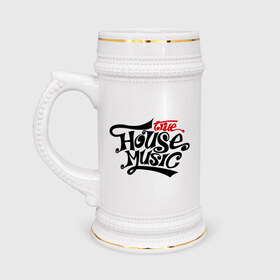 Кружка пивная с принтом House music в Курске,  керамика (Материал выдерживает высокую температуру, стоит избегать резкого перепада температур) |  объем 630 мл | house music | house music светящаяся | music | музыка