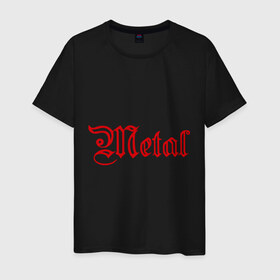 Мужская футболка хлопок с принтом Metal в Курске, 100% хлопок | прямой крой, круглый вырез горловины, длина до линии бедер, слегка спущенное плечо. | hard | metal | rock | квартет | метал | рок | рок группа | рок группы | трэш метал | хард | хард рок | хардрок | хеви метал