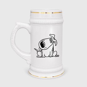 Кружка пивная с принтом Смешная собака в Курске,  керамика (Материал выдерживает высокую температуру, стоит избегать резкого перепада температур) |  объем 630 мл | милый песик | пес