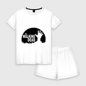 Женская пижама с шортиками хлопок с принтом The Walking Dead в Курске, 100% хлопок | футболка прямого кроя, шорты свободные с широкой мягкой резинкой | the walking dead | монстры | сериалы | ходячие мертвецы