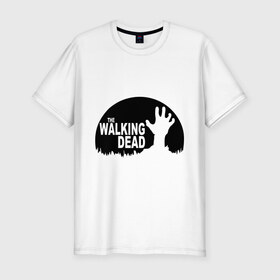Мужская футболка премиум с принтом The Walking Dead в Курске, 92% хлопок, 8% лайкра | приталенный силуэт, круглый вырез ворота, длина до линии бедра, короткий рукав | Тематика изображения на принте: the walking dead | монстры | сериалы | ходячие мертвецы