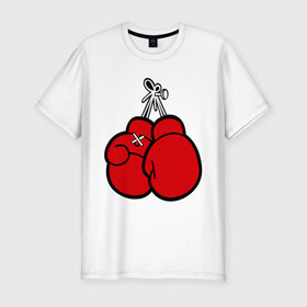 Мужская футболка премиум с принтом Боксерские перчатки в Курске, 92% хлопок, 8% лайкра | приталенный силуэт, круглый вырез ворота, длина до линии бедра, короткий рукав | бокс | боксерские перчатки | перчатки | спорт
