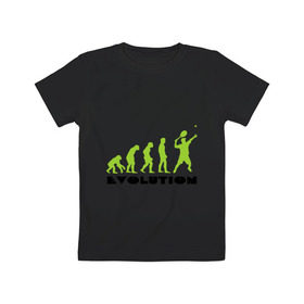 Детская футболка хлопок с принтом Tennis Evolution в Курске, 100% хлопок | круглый вырез горловины, полуприлегающий силуэт, длина до линии бедер | tennis evolution | мяч | спорт | теннис | эволюция