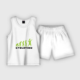 Детская пижама с шортами хлопок с принтом Tennis Evolution в Курске,  |  | tennis evolution | мяч | спорт | теннис | эволюция