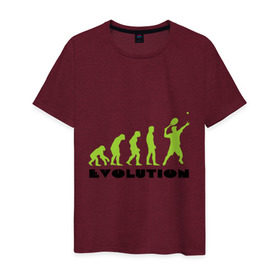 Мужская футболка хлопок с принтом Tennis Evolution в Курске, 100% хлопок | прямой крой, круглый вырез горловины, длина до линии бедер, слегка спущенное плечо. | tennis evolution | мяч | спорт | теннис | эволюция