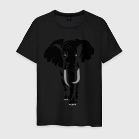 Мужская футболка хлопок с принтом Слон в Курске, 100% хлопок | прямой крой, круглый вырез горловины, длина до линии бедер, слегка спущенное плечо. | слон