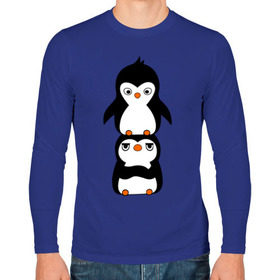 Мужской лонгслив хлопок с принтом Пингвины в Курске, 100% хлопок |  | 14 февраля | влюбленным | пингвины | прикольные картинки