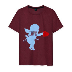 Мужская футболка хлопок с принтом All you need is love в Курске, 100% хлопок | прямой крой, круглый вырез горловины, длина до линии бедер, слегка спущенное плечо. | 