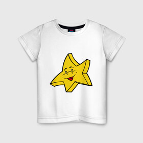 Детская футболка хлопок с принтом Звездочка в Курске, 100% хлопок | круглый вырез горловины, полуприлегающий силуэт, длина до линии бедер | Тематика изображения на принте: звезда | звездочка | небо | ночь
