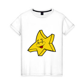 Женская футболка хлопок с принтом Звездочка в Курске, 100% хлопок | прямой крой, круглый вырез горловины, длина до линии бедер, слегка спущенное плечо | звезда | звездочка | небо | ночь