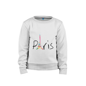 Детский свитшот хлопок с принтом Красочный Париж в Курске, 100% хлопок | круглый вырез горловины, эластичные манжеты, пояс и воротник | башня | красочный париж | париж | туристические | франция | эльфивая башня