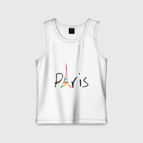 Детская майка хлопок с принтом Красочный Париж в Курске,  |  | башня | красочный париж | париж | туристические | франция | эльфивая башня