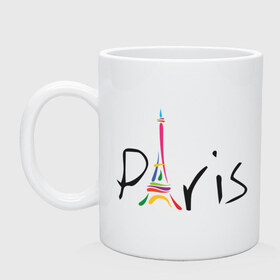 Кружка с принтом Красочный Париж в Курске, керамика | объем — 330 мл, диаметр — 80 мм. Принт наносится на бока кружки, можно сделать два разных изображения | башня | красочный париж | париж | туристические | франция | эльфивая башня