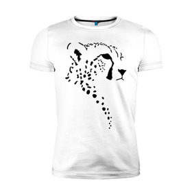 Мужская футболка премиум с принтом Гепард в Курске, 92% хлопок, 8% лайкра | приталенный силуэт, круглый вырез ворота, длина до линии бедра, короткий рукав | гепард | дикие | животные | киска | кошки