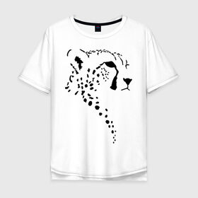 Мужская футболка хлопок Oversize с принтом Гепард в Курске, 100% хлопок | свободный крой, круглый ворот, “спинка” длиннее передней части | Тематика изображения на принте: гепард | дикие | животные | киска | кошки