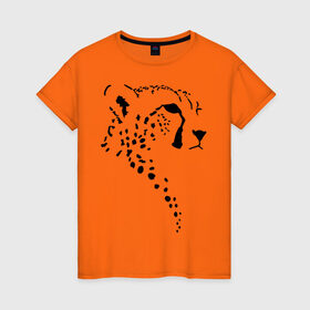 Женская футболка хлопок с принтом Гепард в Курске, 100% хлопок | прямой крой, круглый вырез горловины, длина до линии бедер, слегка спущенное плечо | гепард | дикие | животные | киска | кошки