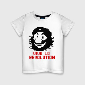 Детская футболка хлопок с принтом Viva la revolution в Курске, 100% хлопок | круглый вырез горловины, полуприлегающий силуэт, длина до линии бедер | Тематика изображения на принте: че гевара