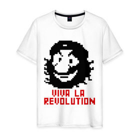 Мужская футболка хлопок с принтом Viva la revolution в Курске, 100% хлопок | прямой крой, круглый вырез горловины, длина до линии бедер, слегка спущенное плечо. | че гевара