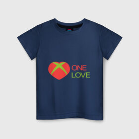 Детская футболка хлопок с принтом xbox - one love в Курске, 100% хлопок | круглый вырез горловины, полуприлегающий силуэт, длина до линии бедер | one love | xbox | одна любовь