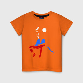 Детская футболка хлопок с принтом Футболист (Российский триколор) в Курске, 100% хлопок | круглый вырез горловины, полуприлегающий силуэт, длина до линии бедер | 