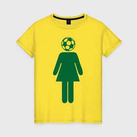 Женская футболка хлопок с принтом football girl в Курске, 100% хлопок | прямой крой, круглый вырез горловины, длина до линии бедер, слегка спущенное плечо | 