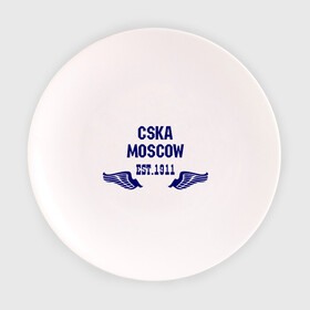 Тарелка 3D с принтом CSKA Moscow в Курске, фарфор | диаметр - 210 мм
диаметр для нанесения принта - 120 мм | цска