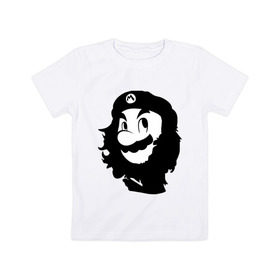 Детская футболка хлопок с принтом Che Mario в Курске, 100% хлопок | круглый вырез горловины, полуприлегающий силуэт, длина до линии бедер | Тематика изображения на принте: nintendo | марио | нинтендо | че гевара