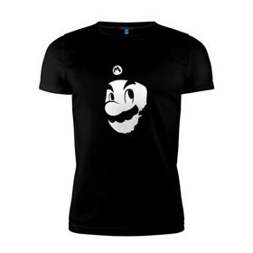 Мужская футболка премиум с принтом Che Mario в Курске, 92% хлопок, 8% лайкра | приталенный силуэт, круглый вырез ворота, длина до линии бедра, короткий рукав | Тематика изображения на принте: nintendo | марио | нинтендо | че гевара
