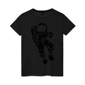 Женская футболка хлопок с принтом Космонавт в Курске, 100% хлопок | прямой крой, круглый вырез горловины, длина до линии бедер, слегка спущенное плечо | астрономия | звезды | земля | космонавт | космос | прикольные картинки