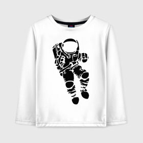 Детский лонгслив хлопок с принтом Космонавт в Курске, 100% хлопок | круглый вырез горловины, полуприлегающий силуэт, длина до линии бедер | астрономия | звезды | земля | космонавт | космос | прикольные картинки