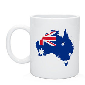 Кружка с принтом Флаг Австралии в Курске, керамика | объем — 330 мл, диаметр — 80 мм. Принт наносится на бока кружки, можно сделать два разных изображения | 