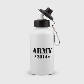 Бутылка спортивная с принтом Army 2014 в Курске, металл | емкость — 500 мл, в комплекте две пластиковые крышки и карабин для крепления | Тематика изображения на принте: army | army 2014 | армия | дембель | дмб