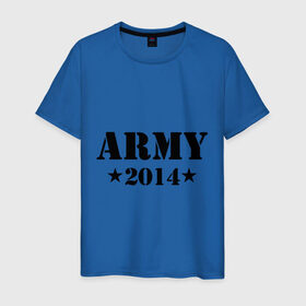 Мужская футболка хлопок с принтом Army 2014 в Курске, 100% хлопок | прямой крой, круглый вырез горловины, длина до линии бедер, слегка спущенное плечо. | Тематика изображения на принте: army | army 2014 | армия | дембель | дмб